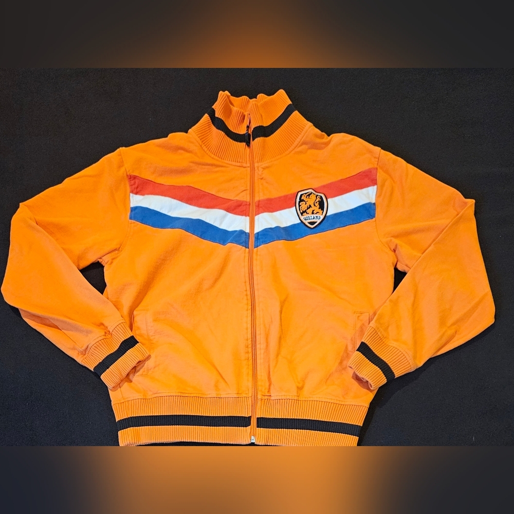 Badge Classics Holland Jacket Orange Embroidered Size Large  Track Jacket
